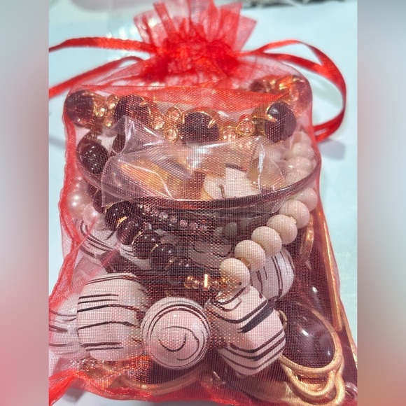 Jewelry - Gold Black White Mystery Jewelry bag Vintage & Modern Costume Jewelry